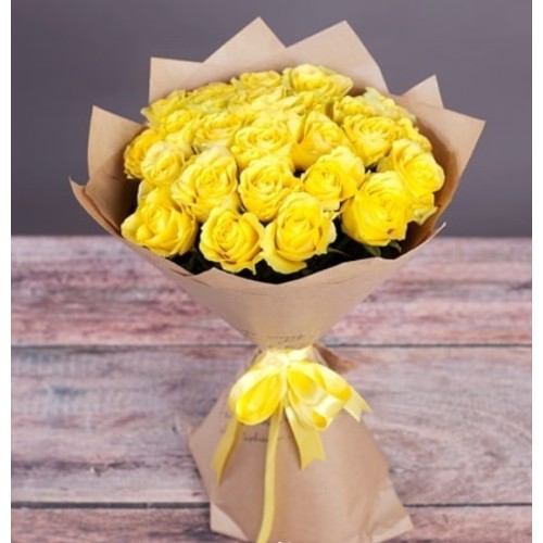 Купить на заказ Букет из 11 желтых роз с доставкой в Каскелене