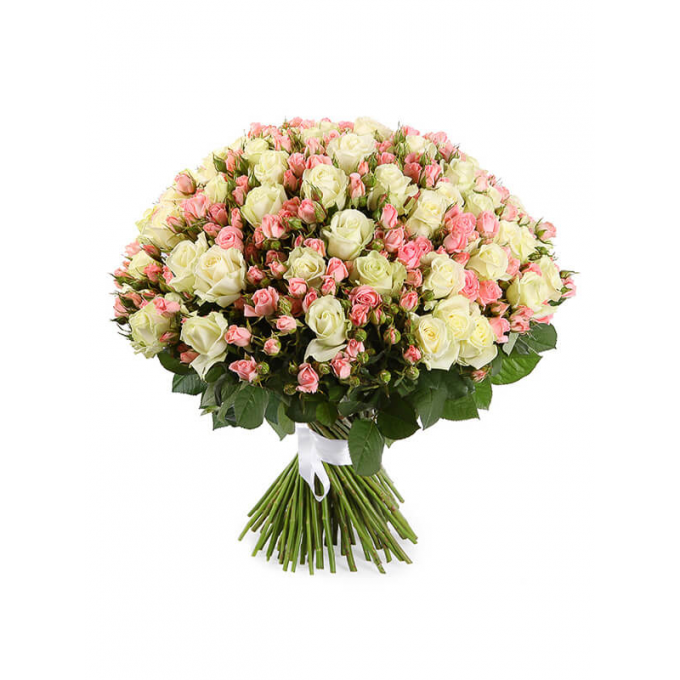 Букет из 101 белой розы (микс) Букет из 101 белой розы (микс)